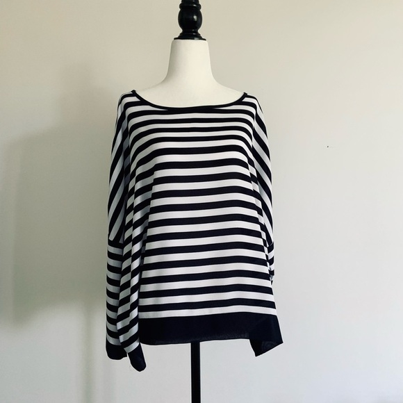 Joseph Ribkoff semi sheer striped top - Picture 8 of 9